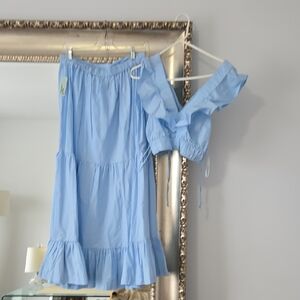 Womens Two Piece Blut Skirt Set